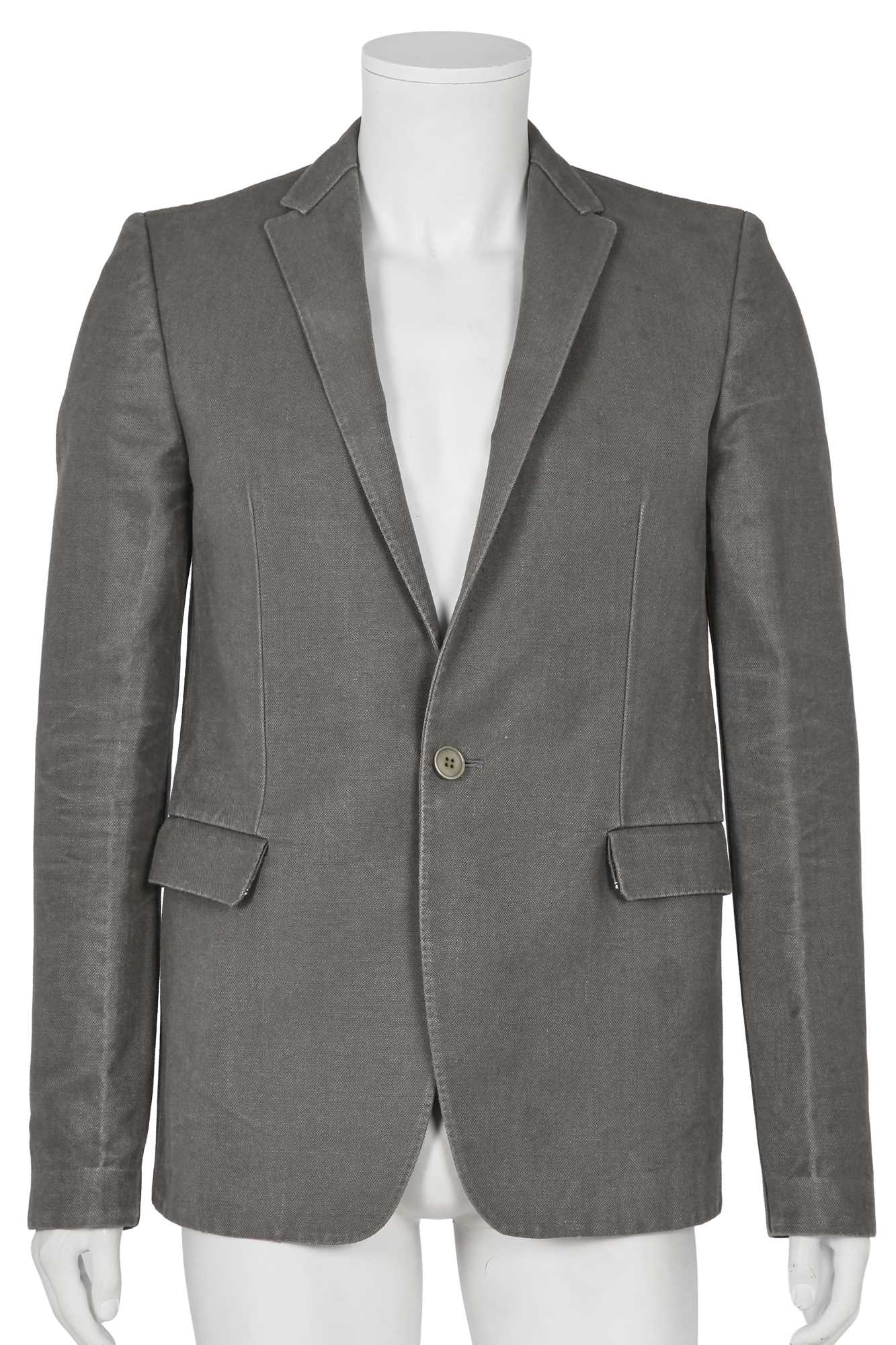 Lot 368 - A Carol Christian Poell men's grey ramie 'Self-Edge' blazer, 2009