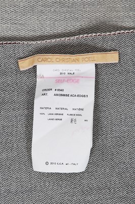 Lot 374 - A Carol Christian Poell men's light grey wool 'Self-edge' metre scarf, 'Dead End' collection, 2010