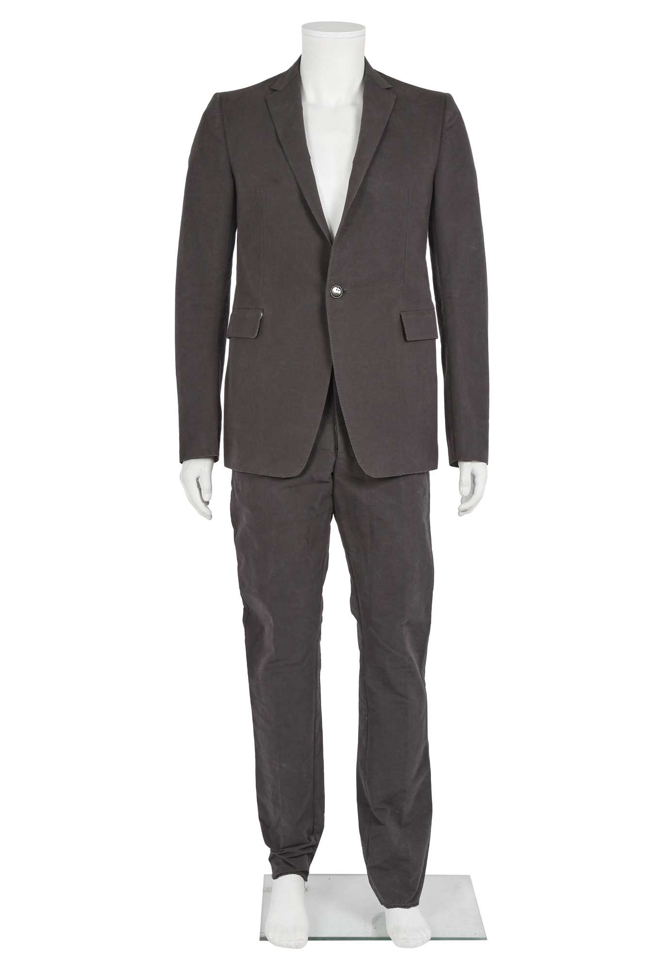 Lot 376 - A Carol Christian Poell men's slate grey cotton-blend suit, 'Dead End' collection, 2010