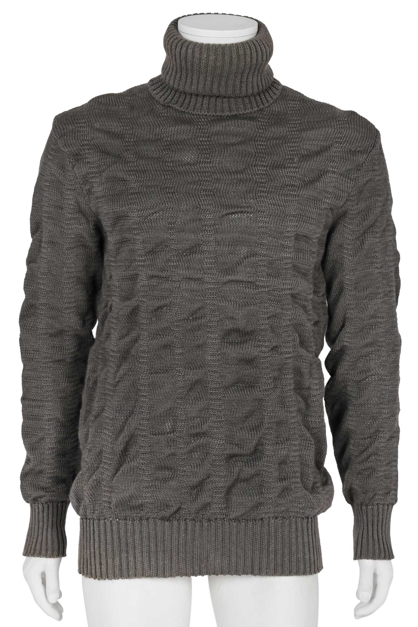 Lot 349 - A Carol Christian Poell men's dark grey ramie turtleneck sweater, 'Disjointed' collection, Autumn-Winter 2007-08