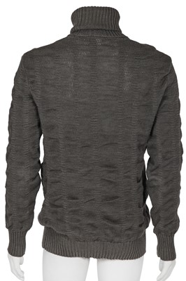 Lot 349 - A Carol Christian Poell men's dark grey ramie turtleneck sweater, 'Disjointed' collection, Autumn-Winter 2007-08