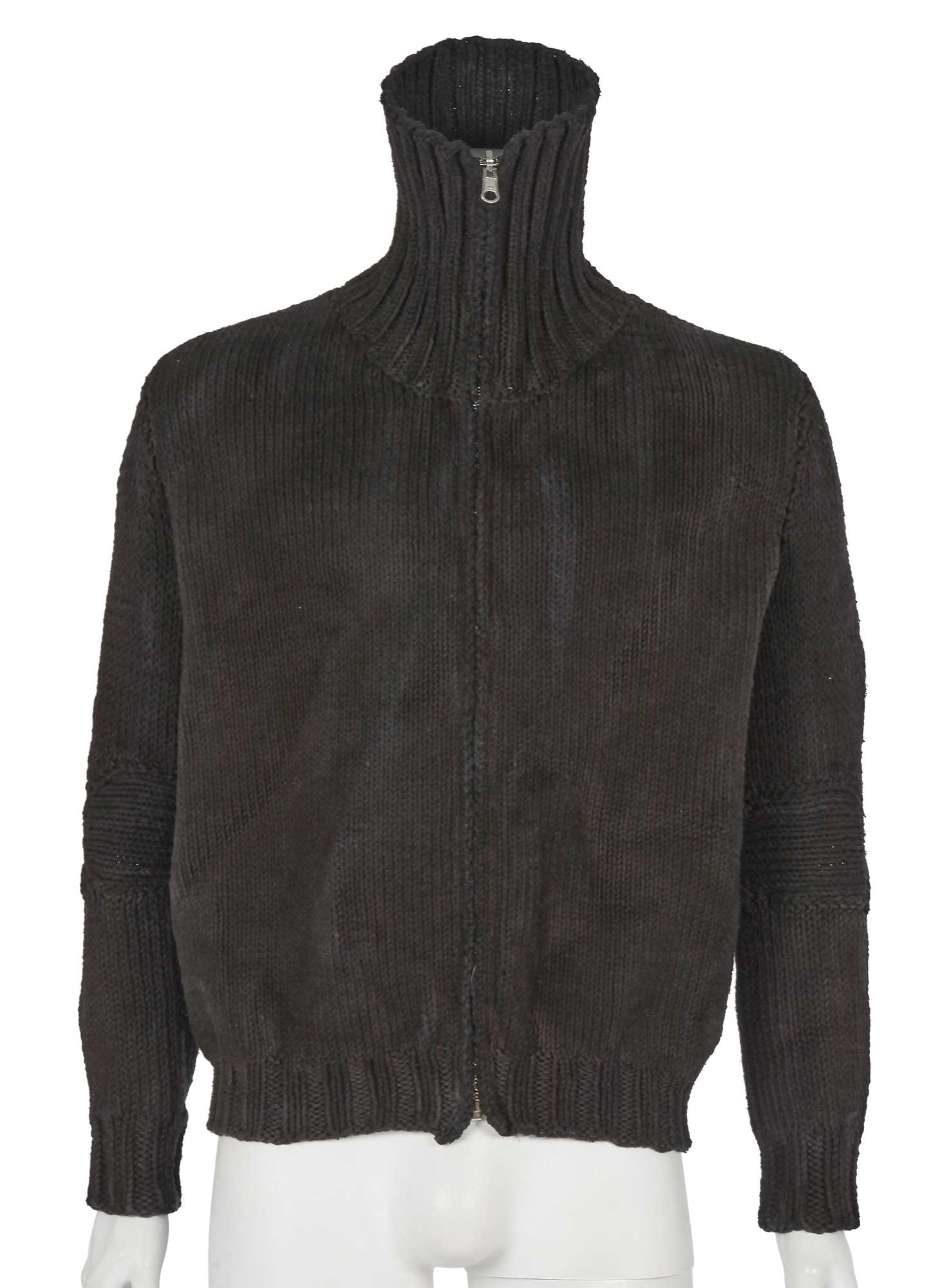 Lot 348 - A Carol Christian Poell men's garment-dyed black knitted cotton jacket, 'Disjointed' collection, Autumn-Winter 2007-08