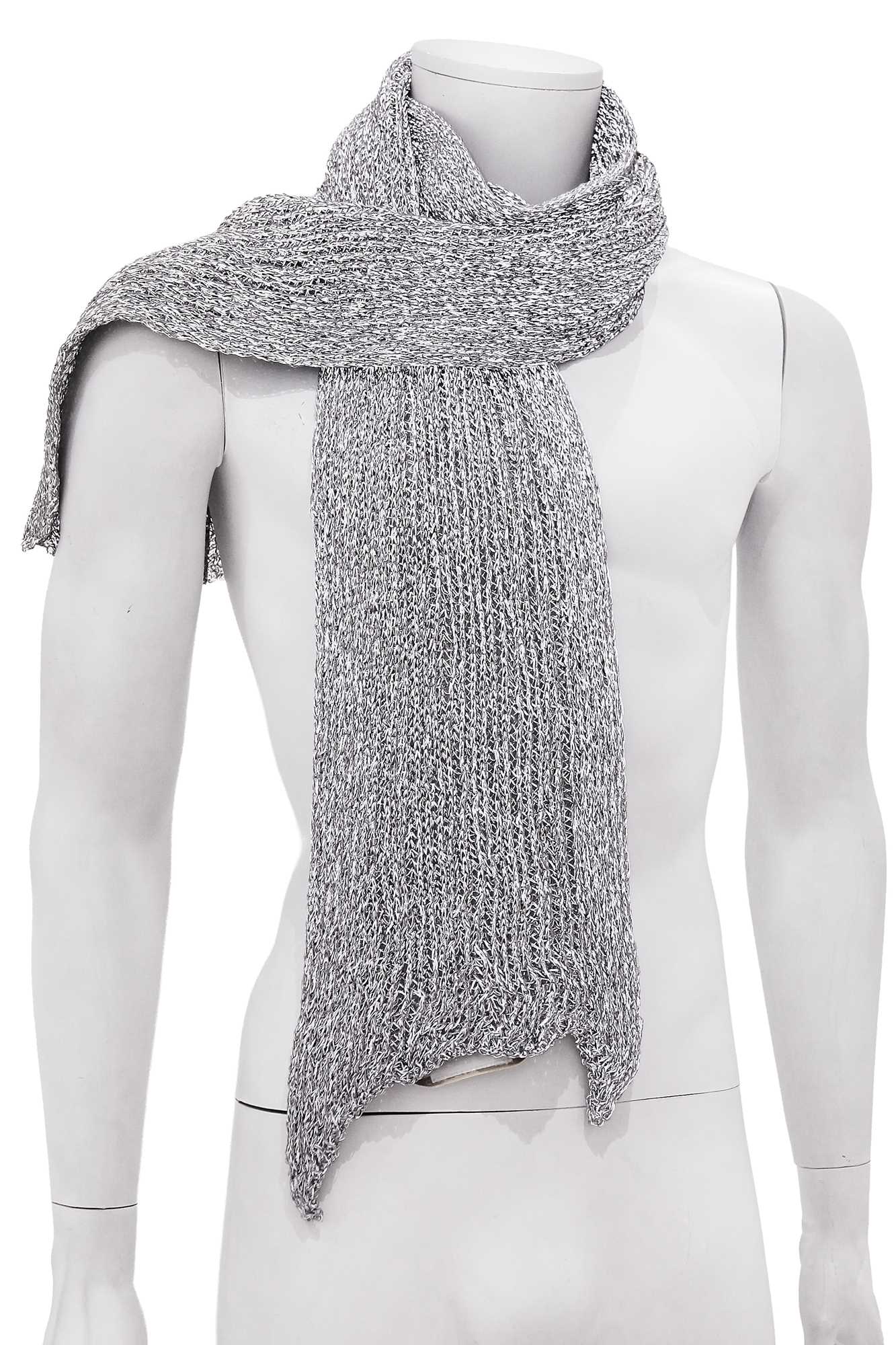 Lot 378 - A Carol Christian Poell men's light grey 'Xposed' knitted scarf, 'Dead End' collection, 2010