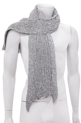 Lot 378 - A Carol Christian Poell men's light grey 'Xposed' knitted scarf, 'Dead End' collection, 2010