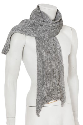 Lot 378 - A Carol Christian Poell men's light grey 'Xposed' knitted scarf, 'Dead End' collection, 2010