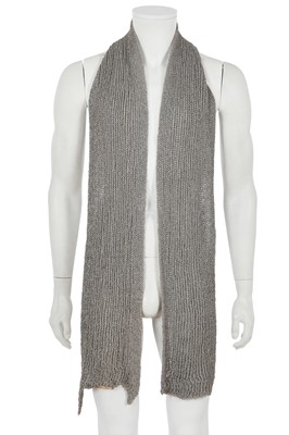 Lot 378 - A Carol Christian Poell men's light grey 'Xposed' knitted scarf, 'Dead End' collection, 2010