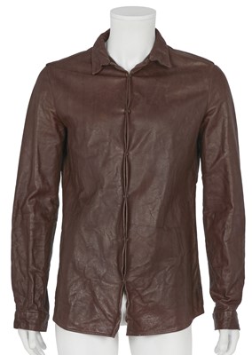 Lot 413 - A Carpe Diem men's brown leather shirt, probably Spring-Summer 2005