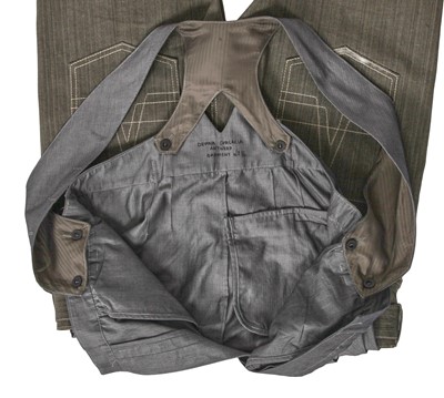 Lot 327 - A rare and early pair of Demna Gvasalia silk-blend and cotton overalls, graduate degree show, 2006