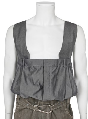 Lot 327 - A rare and early pair of Demna Gvasalia silk-blend and cotton overalls, graduate degree show, 2006