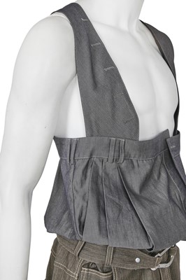 Lot 327 - A rare and early pair of Demna Gvasalia silk-blend and cotton overalls, graduate degree show, 2006