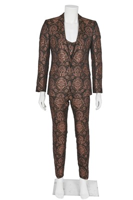 Lot 303 - A Dolce & Gabbana men's brocaded lurex three-piece-suit, circa 2019