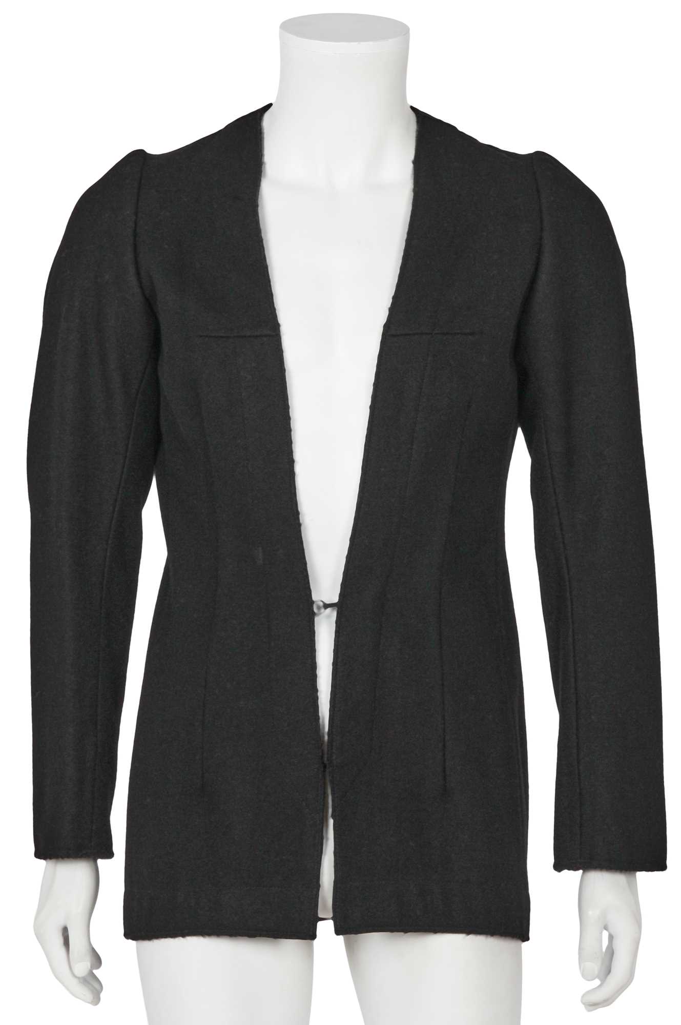 Lot 326 - A Maison Martin Margiela black fulled-wool jacket, ‘Film Super 8’ collection, Autumn-Winter 1993-94