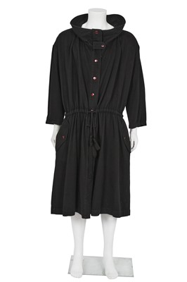 Lot 479 - An Issey Miyake men's black cotton drill coat, 1985