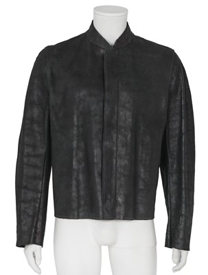 Lot 425 - A Carpe Diem men's dark slate oiled leather jacket, Autumn-Winter 2005-06
