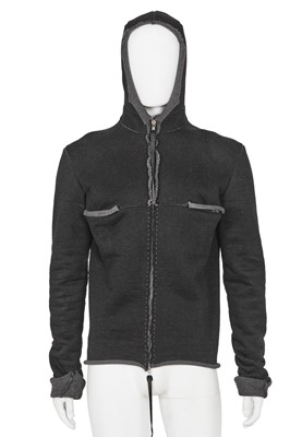 Lot 447 - An M.A+ by Maurizio Amadei men's charcoal cotton jersey hooded jacket, 2000s-2010s