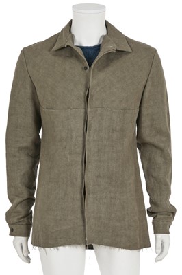 Lot 446 - An M.A+ by Maurizio Amadei men's taupe ramie canvas overshirt, 2000s-2010s