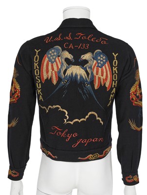 Lot 583 - A Japanese embroidered wool souvenir jacket for a crewmember of the U.S.S. Toledo CA-133, early 1950s