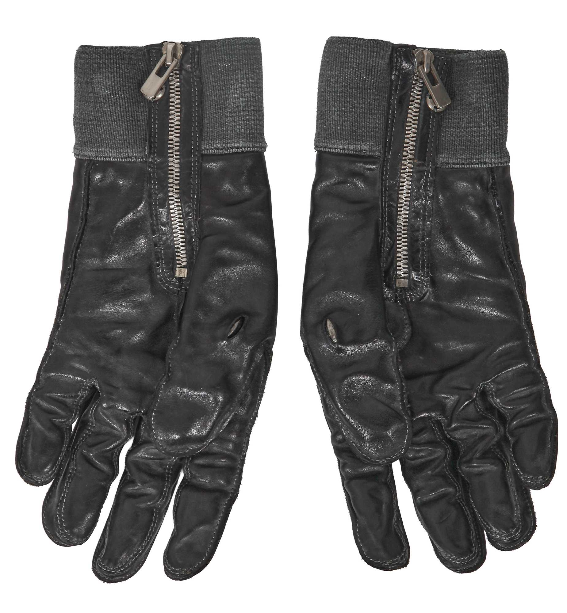 Lot 391 - A pair of Carol Christian Poell men's black leather 'visible protect' prosthetic gloves, 2000s