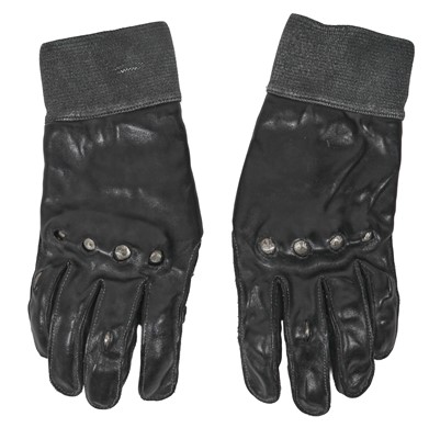Lot 391 - A pair of Carol Christian Poell men's black leather 'visible protect' prosthetic gloves, 2000s