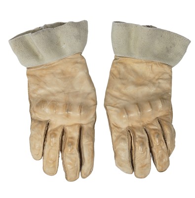 Lot 390 - A pair of Carol Christian Poell men's beige leather prosthetic gloves, 2000s