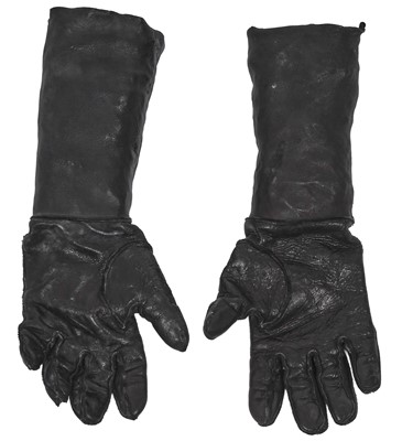 Lot 389 - A pair of Carol Christian Poell men's black leather long gloves, 2000s
