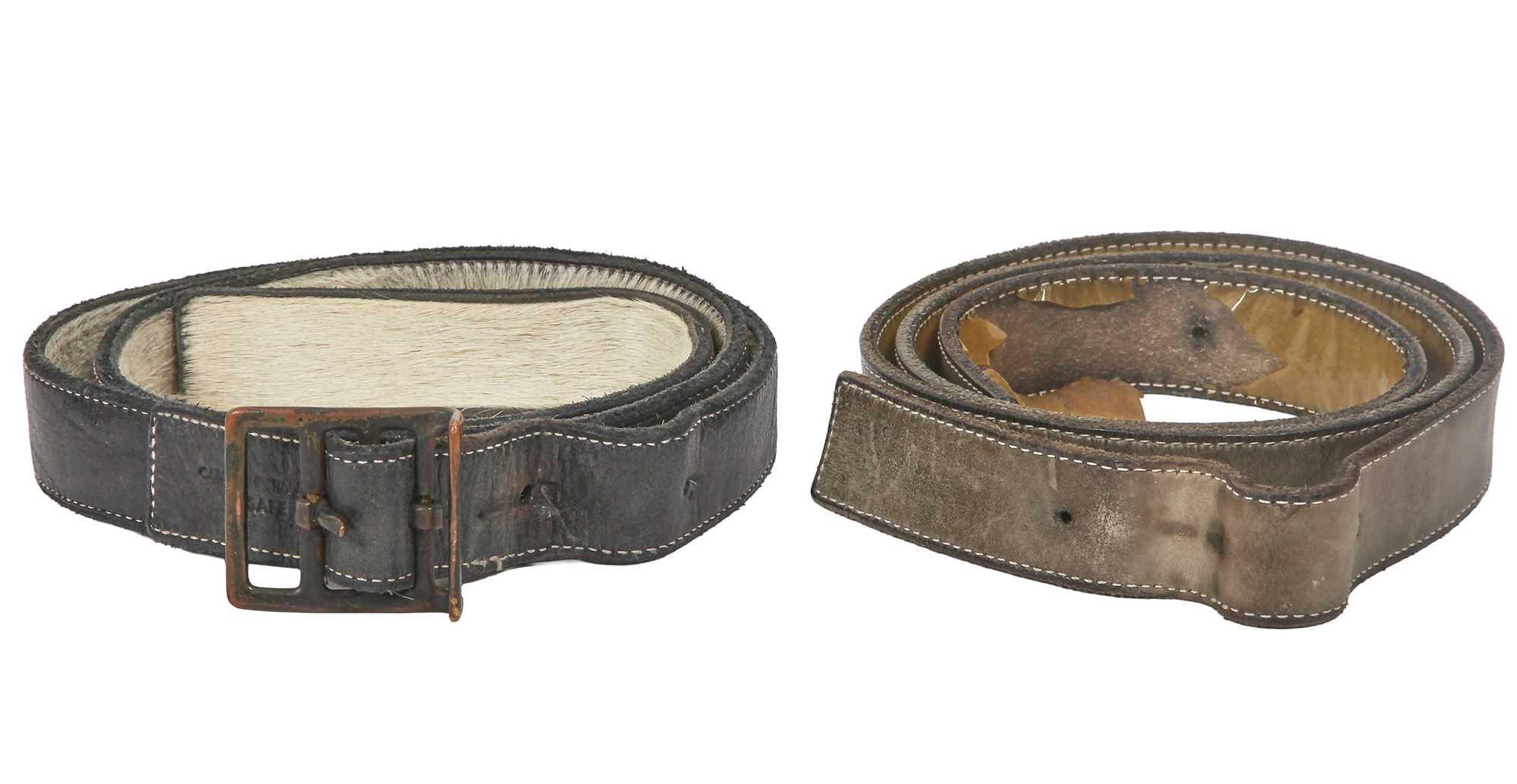 Lot 388 - Two Carol Christian Poell men's leather belts, 2000s