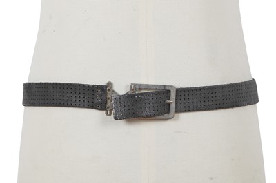 Lot 387 - A Carol Christian Poell men's black leather 'pantograph' belt, 2000s