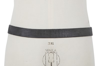Lot 387 - A Carol Christian Poell men's black leather 'pantograph' belt, 2000s