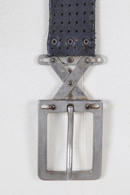 Lot 387 - A Carol Christian Poell men's black leather 'pantograph' belt, 2000s