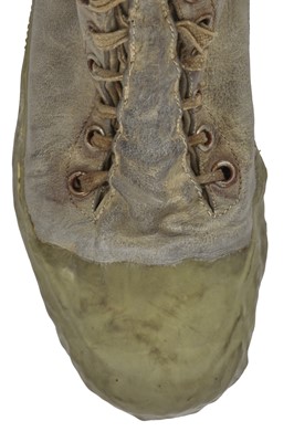 Lot 395 - A pair of Carol Christian Poell men's garment-dyed light grey 'no seam' drip rubber sneakers, 2000s