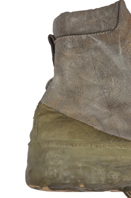 Lot 395 - A pair of Carol Christian Poell men's garment-dyed light grey 'no seam' drip rubber sneakers, 2000s