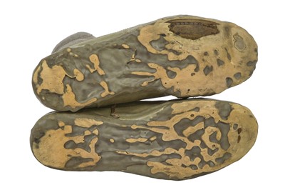 Lot 395 - A pair of Carol Christian Poell men's garment-dyed light grey 'no seam' drip rubber sneakers, 2000s