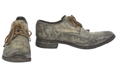 Lot 383 - A pair of Carol Christian Poell men's garment-dyed green leather derbies, 2000s