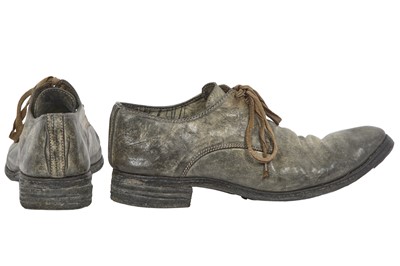 Lot 383 - A pair of Carol Christian Poell men's garment-dyed green leather derbies, 2000s