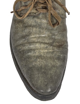 Lot 383 - A pair of Carol Christian Poell men's garment-dyed green leather derbies, 2000s