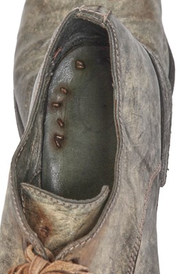 Lot 383 - A pair of Carol Christian Poell men's garment-dyed green leather derbies, 2000s