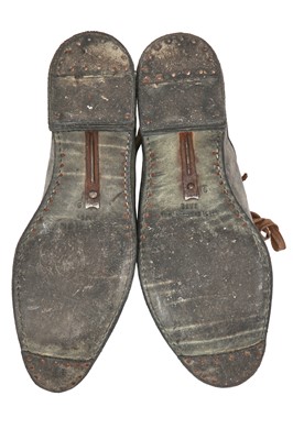 Lot 383 - A pair of Carol Christian Poell men's garment-dyed green leather derbies, 2000s