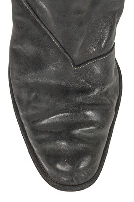 Lot 382 - A pair of Carol Christian Poell men's garment-dyed black leather folded boots, 2000s