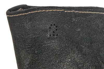 Lot 382 - A pair of Carol Christian Poell men's garment-dyed black leather folded boots, 2000s