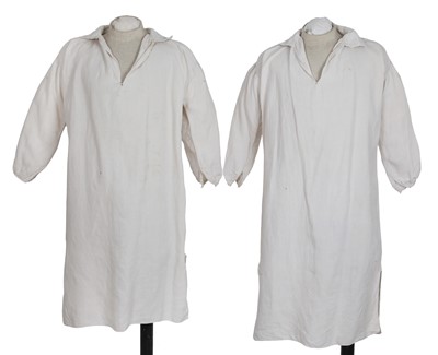 Lot 591 - Two men's linen night shirts, late 18th-early 19th century