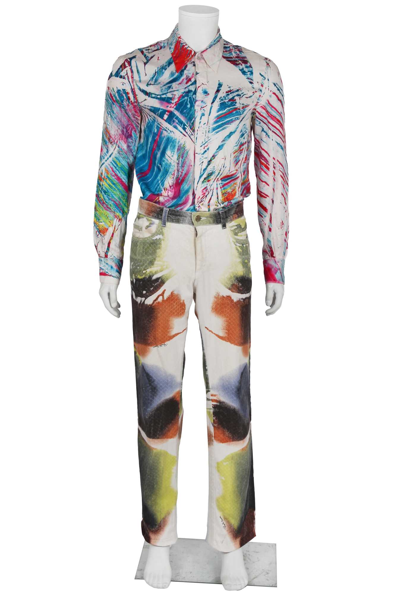 Lot 315 - A Roberto Cavalli men's silk and cotton ensemble, Spring-Summer 2001