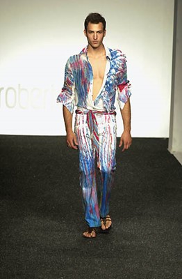 Lot 315 - A Roberto Cavalli men's silk and cotton ensemble, Spring-Summer 2001