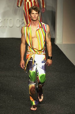 Lot 315 - A Roberto Cavalli men's silk and cotton ensemble, Spring-Summer 2001