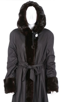Lot 19 - A fine Mendle reversible black mink coat,...