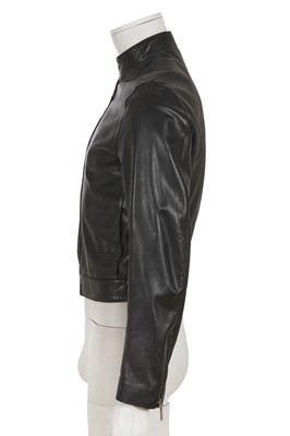 Lot 310 - An Yves Saint Laurent by Hedi Slimane men's black leather Café racer jacket, circa 1999