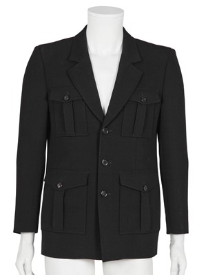 Lot 300 - A Saint Laurent by Anthony Vaccarello men's black grain de poudre safari jacket, 2022