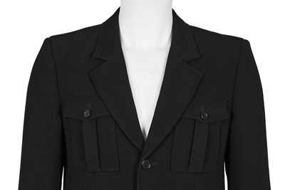 Lot 300 - A Saint Laurent by Anthony Vaccarello men's black grain de poudre safari jacket, 2022