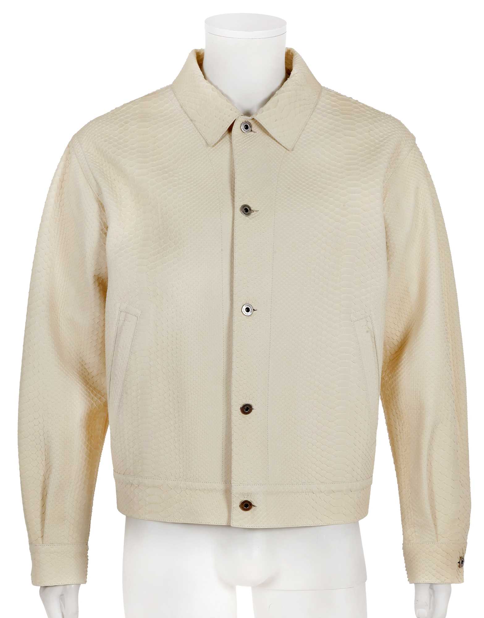 Lot 314 - A Roberto Cavalli men's ivory snakeskin jacket, 2010s
