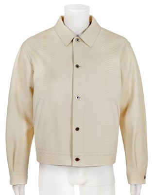 Lot 314 - A Roberto Cavalli men's ivory snakeskin jacket, 2010s