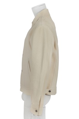 Lot 314 - A Roberto Cavalli men's ivory snakeskin jacket, 2010s